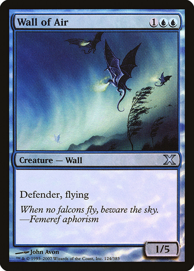 Wall of Air (Premium Foil) [Tenth Edition] MTG Single Magic: The Gathering    | Red Claw Gaming