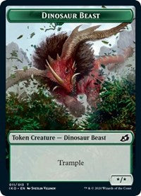 Dinosaur Beast // Human Soldier (004) Double-Sided Token [Ikoria: Lair of Behemoths Tokens] MTG Single Magic: The Gathering    | Red Claw Gaming
