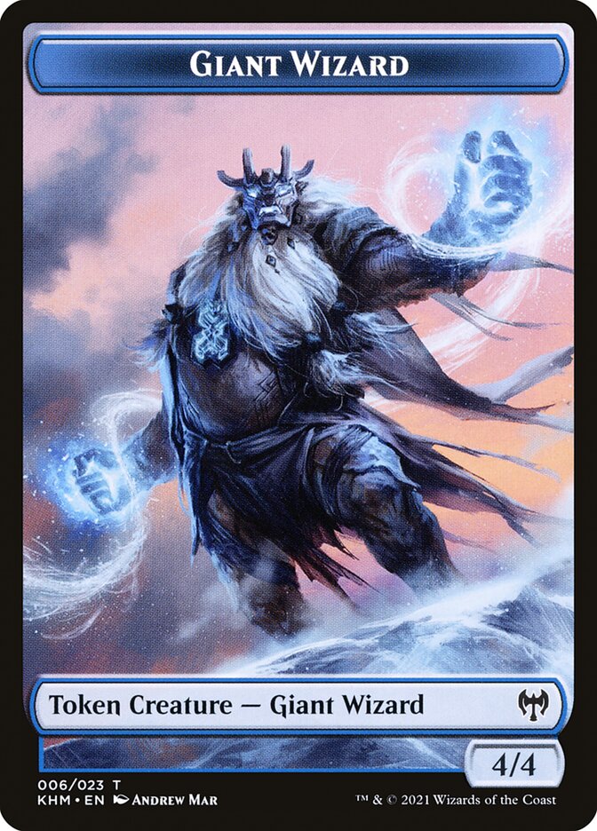 Human Warrior // Giant Wizard Double-Sided Token [Kaldheim Tokens] MTG Single Magic: The Gathering    | Red Claw Gaming
