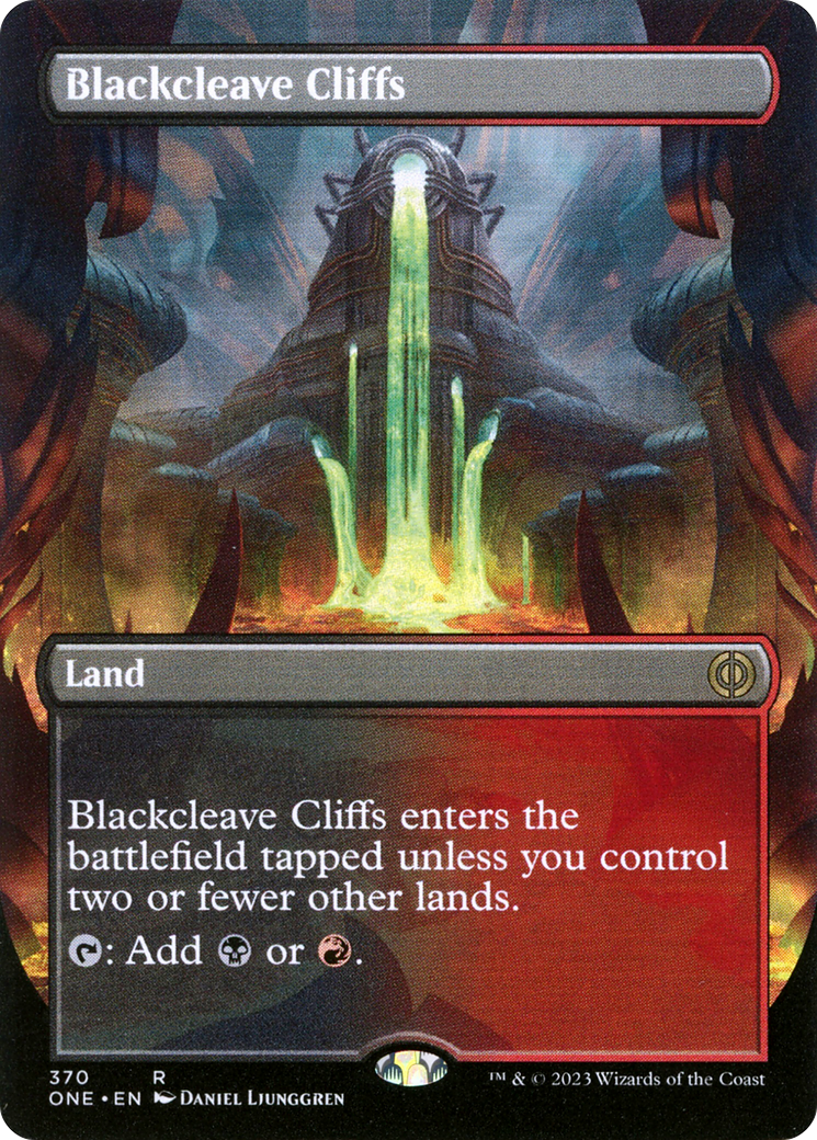 Blackcleave Cliffs (Borderless Alternate Art) [Phyrexia: All Will Be One] MTG Single Magic: The Gathering    | Red Claw Gaming