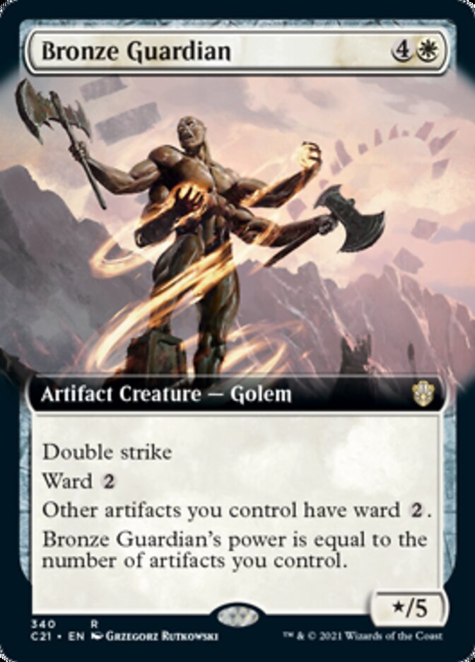 Bronze Guardian (Extended Art) [Commander 2021] MTG Single Magic: The Gathering    | Red Claw Gaming