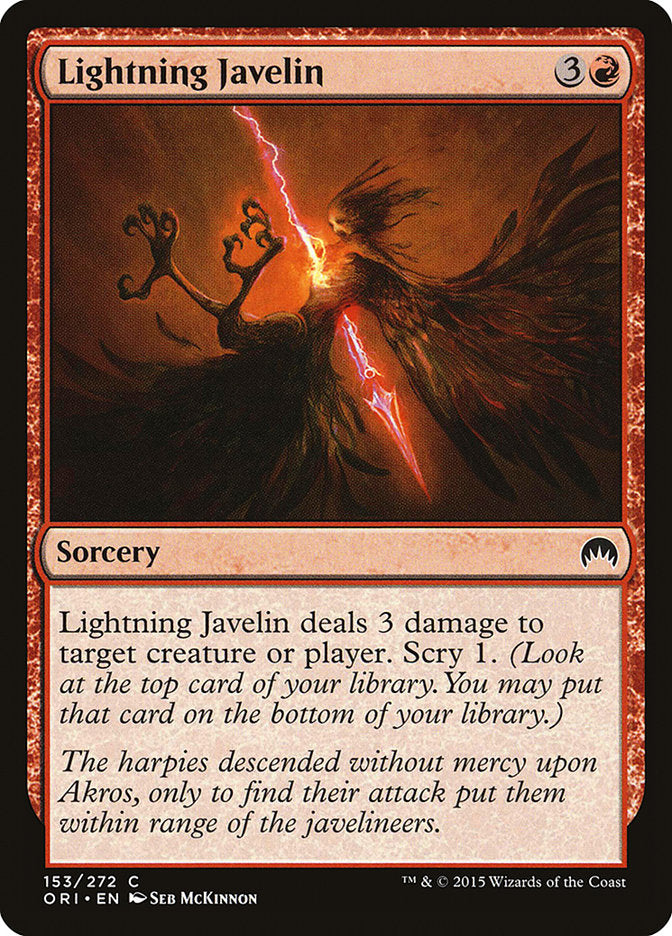 Lightning Javelin [Magic Origins] MTG Single Magic: The Gathering    | Red Claw Gaming