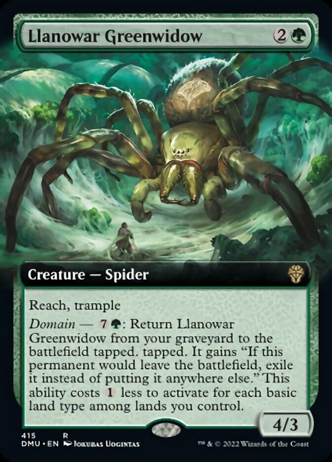 Llanowar Greenwidow (Extended Art) [Dominaria United] MTG Single Magic: The Gathering    | Red Claw Gaming