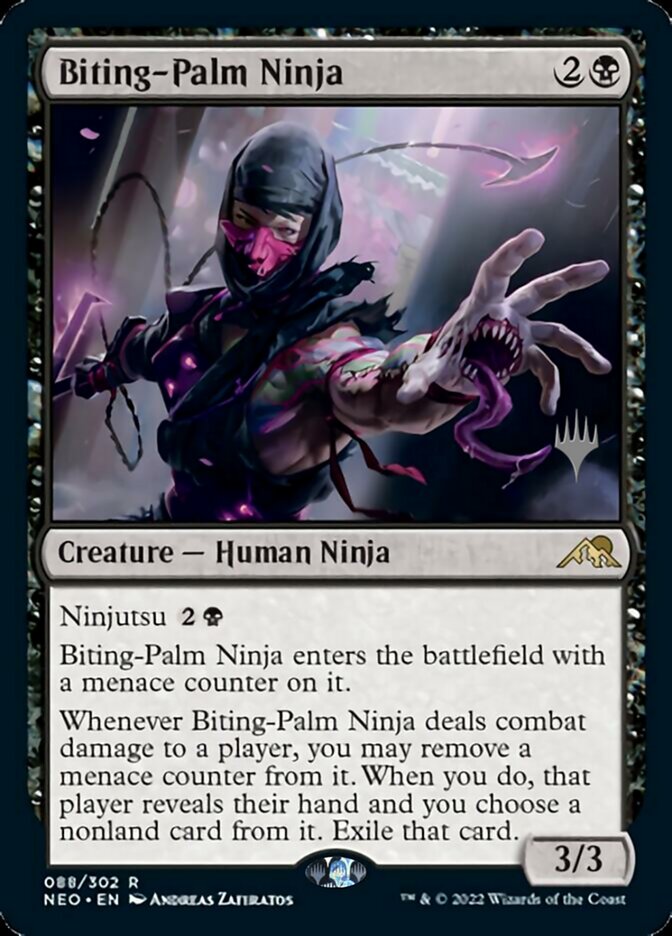 Biting-Palm Ninja (Promo Pack) [Kamigawa: Neon Dynasty Promos] MTG Single Magic: The Gathering    | Red Claw Gaming