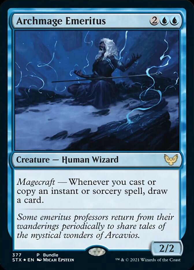 Archmage Emeritus (Bundle) [Strixhaven: School of Mages Promos] MTG Single Magic: The Gathering    | Red Claw Gaming