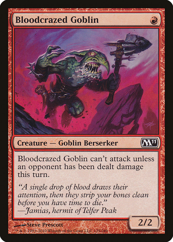 Bloodcrazed Goblin [Magic 2011] MTG Single Magic: The Gathering    | Red Claw Gaming