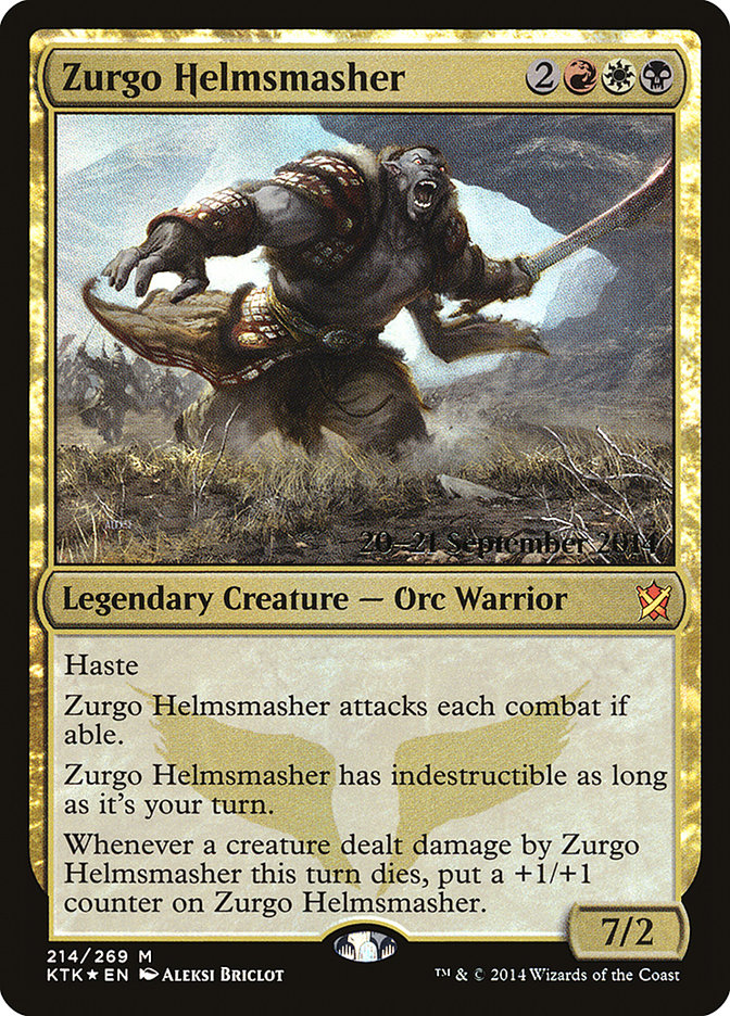 Zurgo Helmsmasher [Khans of Tarkir Prerelease Promos] MTG Single Magic: The Gathering    | Red Claw Gaming