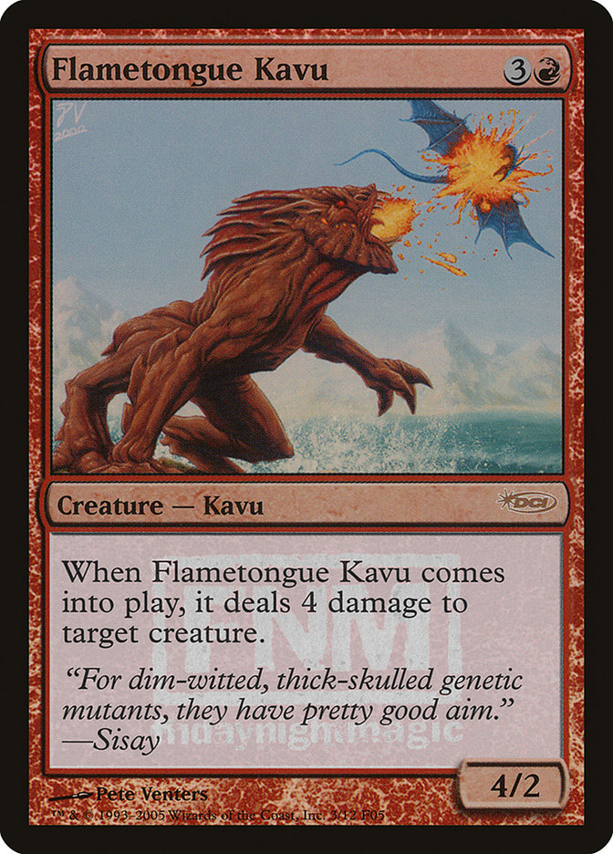 Flametongue Kavu [Friday Night Magic 2005] MTG Single Magic: The Gathering    | Red Claw Gaming