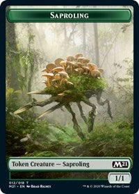 Saproling // Zombie Double-Sided Token [Core Set 2021 Tokens] MTG Single Magic: The Gathering    | Red Claw Gaming