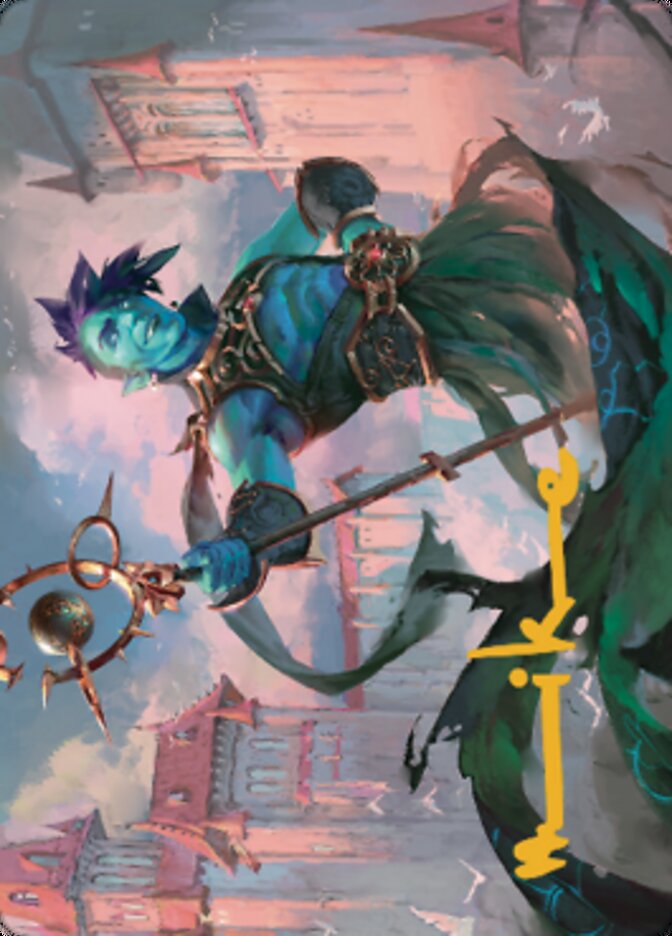 Haughty Djinn Art Card (Gold-Stamped Signature) [Dominaria United Art Series] MTG Single Magic: The Gathering    | Red Claw Gaming