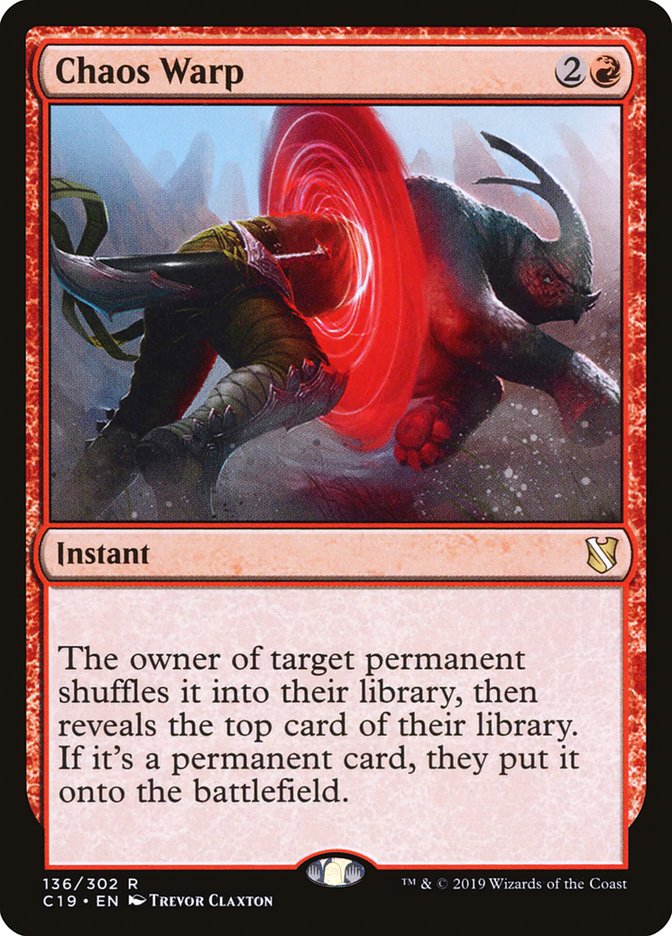 Chaos Warp [Commander 2019] MTG Single Magic: The Gathering    | Red Claw Gaming