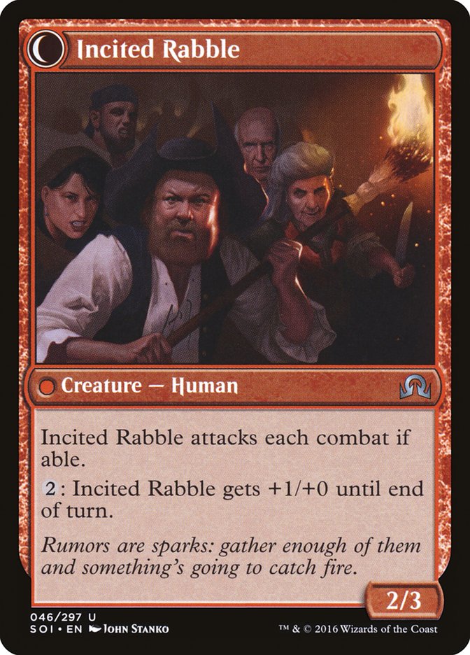 Town Gossipmonger // Incited Rabble [Shadows over Innistrad] MTG Single Magic: The Gathering    | Red Claw Gaming