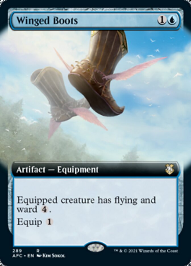 Winged Boots (Extended Art) [Dungeons & Dragons: Adventures in the Forgotten Realms Commander] MTG Single Magic: The Gathering    | Red Claw Gaming