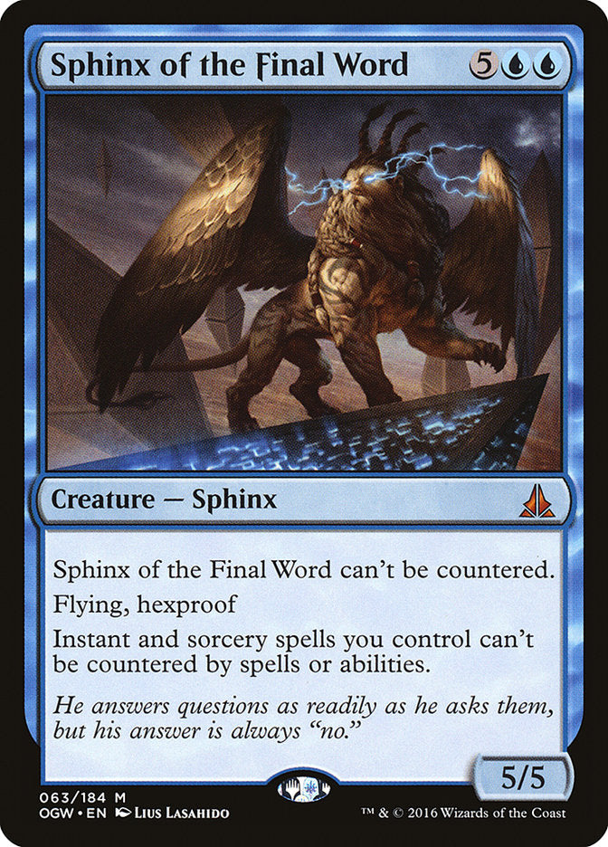 Sphinx of the Final Word [Oath of the Gatewatch] MTG Single Magic: The Gathering    | Red Claw Gaming