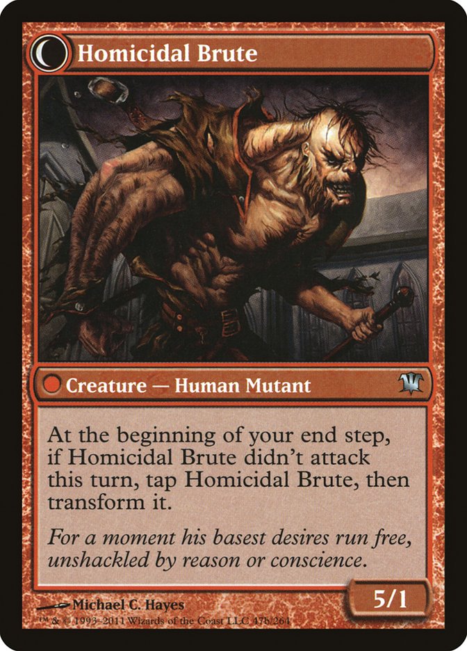 Civilized Scholar // Homicidal Brute [Innistrad] MTG Single Magic: The Gathering    | Red Claw Gaming