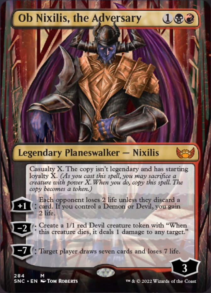 Ob Nixilis, the Adversary (Borderless) [Streets of New Capenna] MTG Single Magic: The Gathering    | Red Claw Gaming