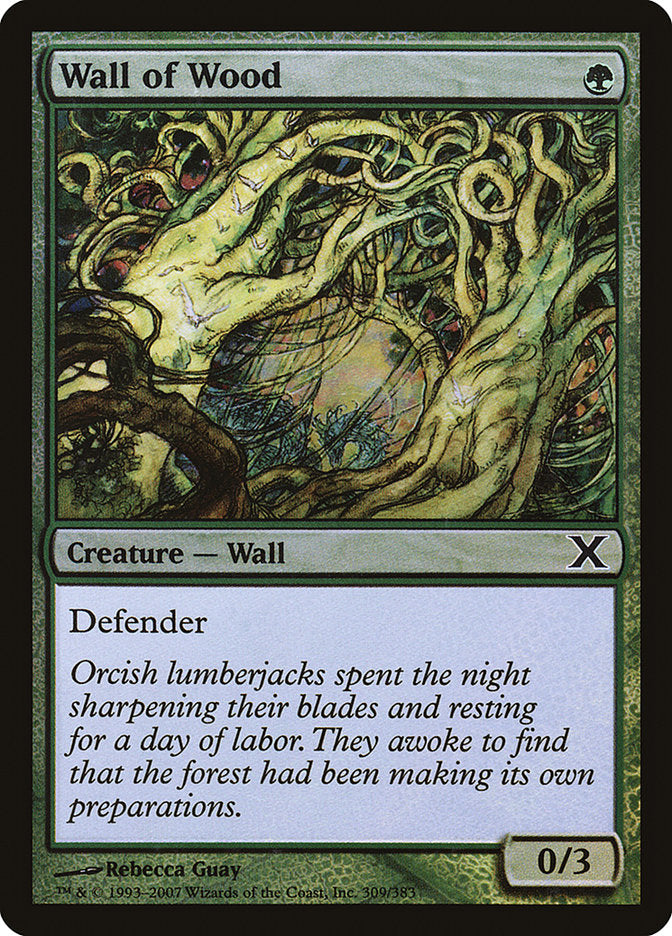 Wall of Wood (Premium Foil) [Tenth Edition] MTG Single Magic: The Gathering    | Red Claw Gaming