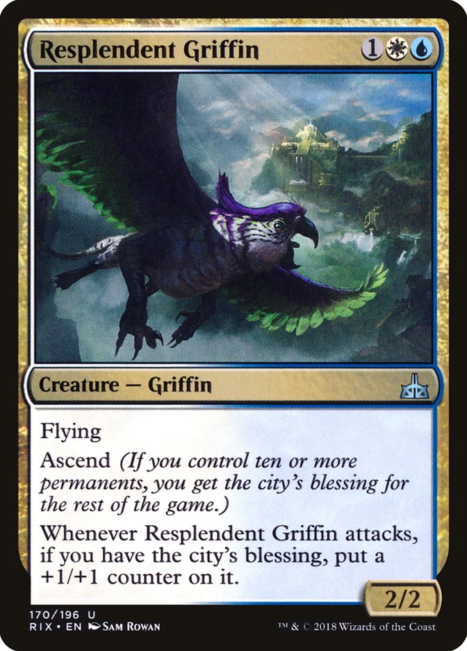 Resplendent Griffin [Rivals of Ixalan] MTG Single Magic: The Gathering    | Red Claw Gaming