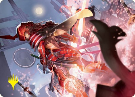 Peerless Samurai Art Card (Gold-Stamped Signature) [Kamigawa: Neon Dynasty Art Series] MTG Single Magic: The Gathering    | Red Claw Gaming