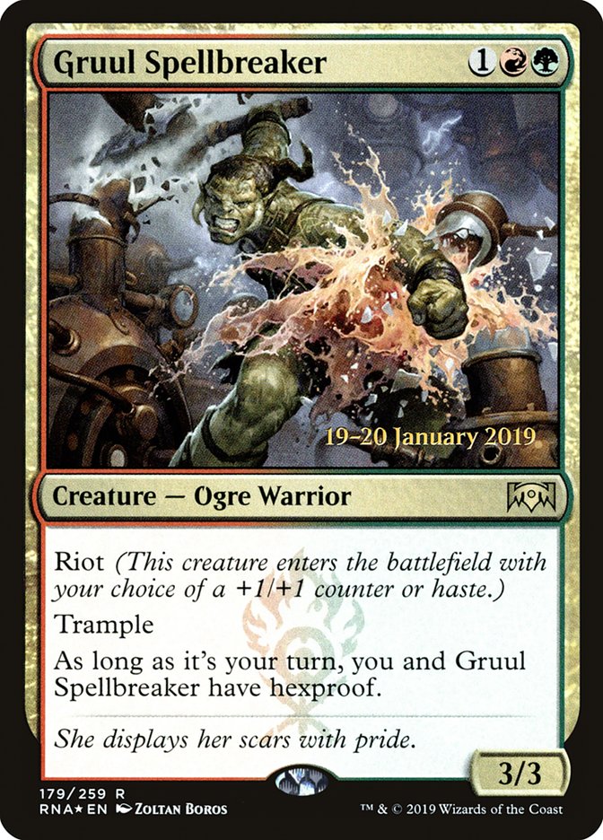Gruul Spellbreaker [Ravnica Allegiance Prerelease Promos] MTG Single Magic: The Gathering    | Red Claw Gaming