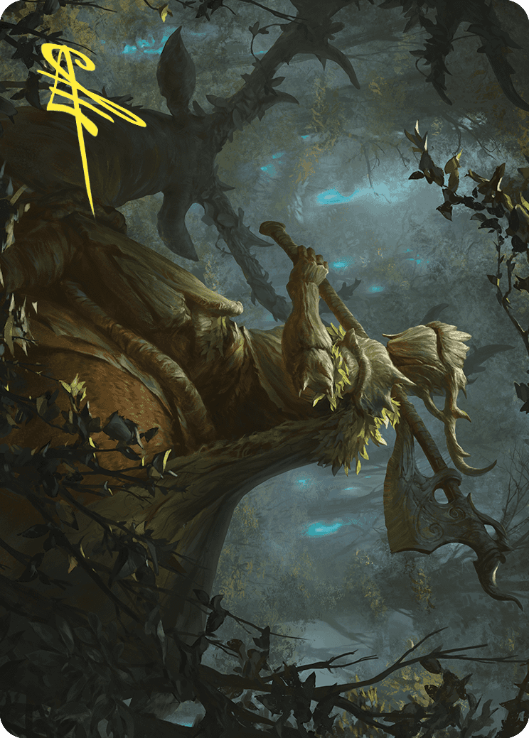 Verdant Outrider Art Card (Gold-Stamped Signature) [Wilds of Eldraine Art Series] MTG Single Magic: The Gathering    | Red Claw Gaming