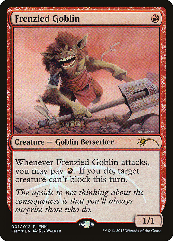 Frenzied Goblin [Friday Night Magic 2015] MTG Single Magic: The Gathering    | Red Claw Gaming