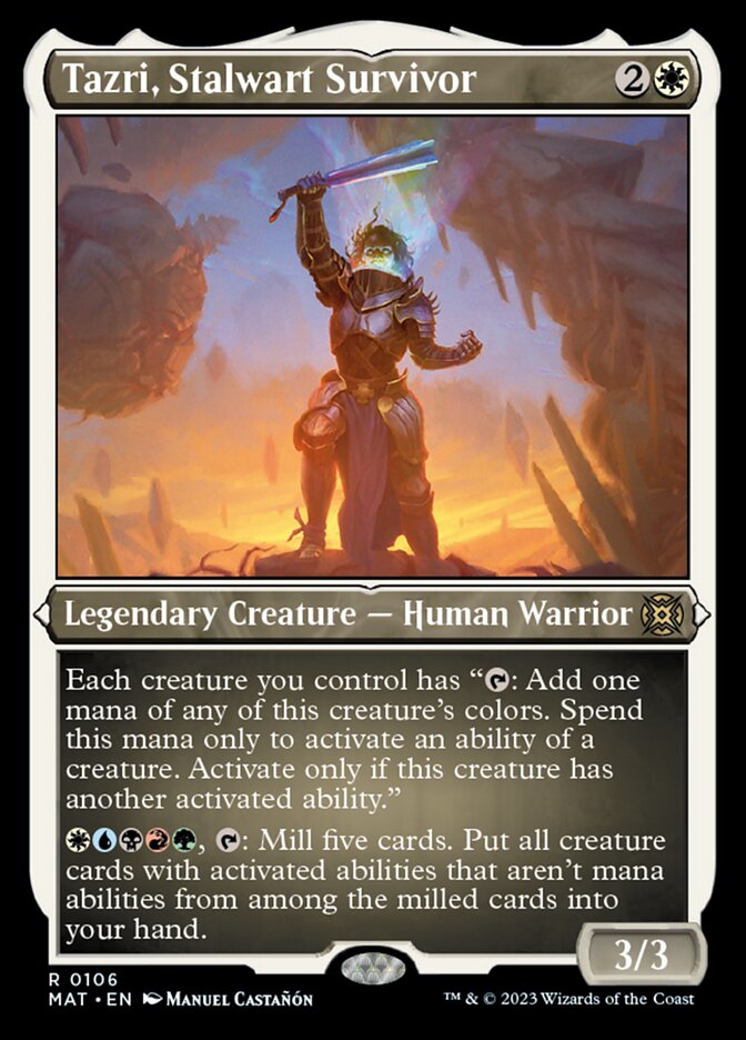 Tazri, Stalwart Survivor (Foil Etched) [March of the Machine: The Aftermath] MTG Single Magic: The Gathering    | Red Claw Gaming