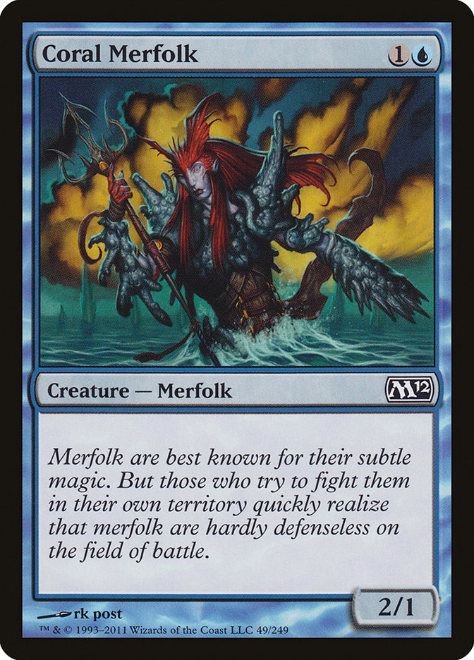 Coral Merfolk [Magic 2012] MTG Single Magic: The Gathering    | Red Claw Gaming