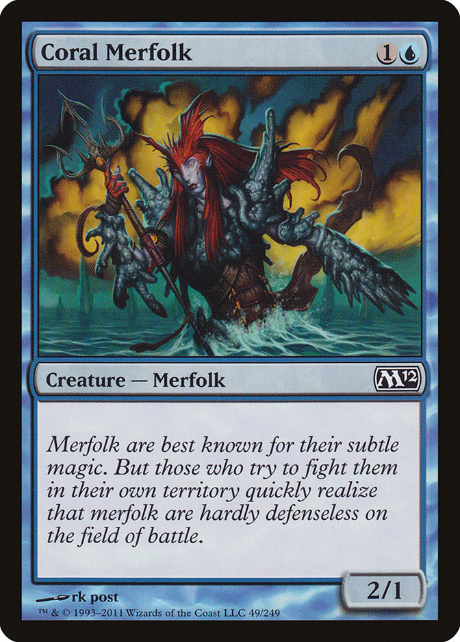 Coral Merfolk [Magic 2012] MTG Single Magic: The Gathering    | Red Claw Gaming