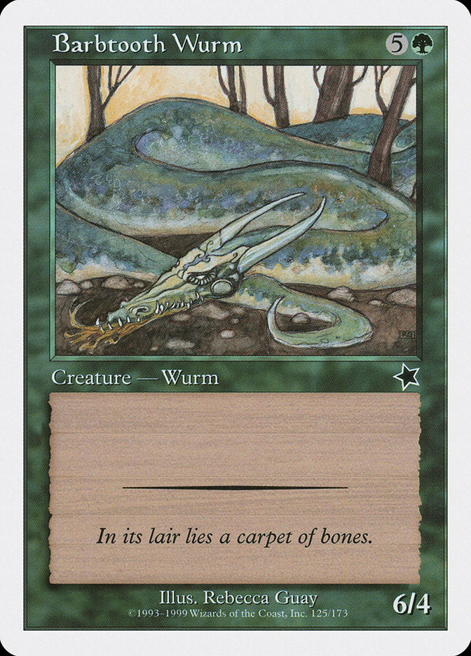 Barbtooth Wurm [Starter 1999] MTG Single Magic: The Gathering    | Red Claw Gaming