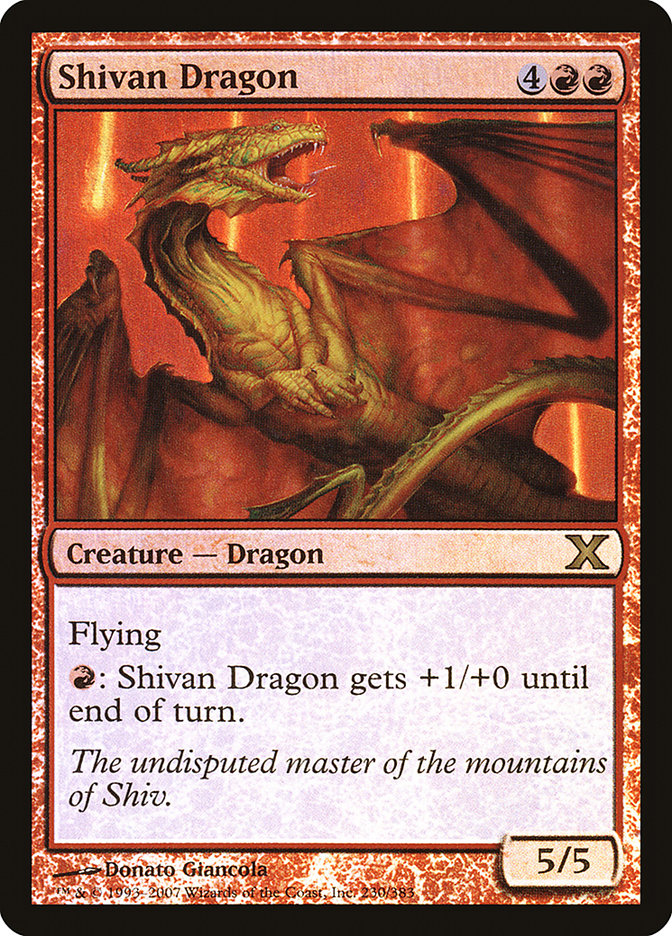 Shivan Dragon (Premium Foil) [Tenth Edition] MTG Single Magic: The Gathering    | Red Claw Gaming
