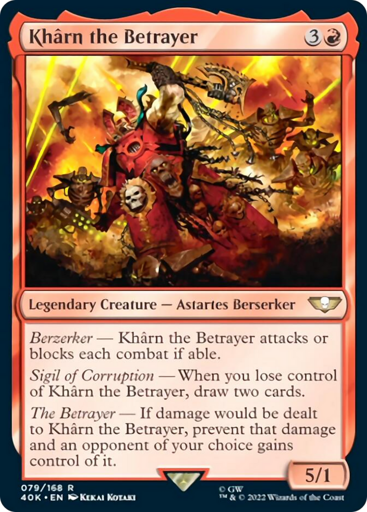 Kharn the Betrayer (Surge Foil) [Warhammer 40,000] MTG Single Magic: The Gathering    | Red Claw Gaming