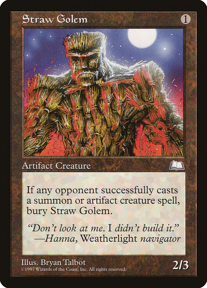 Straw Golem [Weatherlight] MTG Single Magic: The Gathering    | Red Claw Gaming