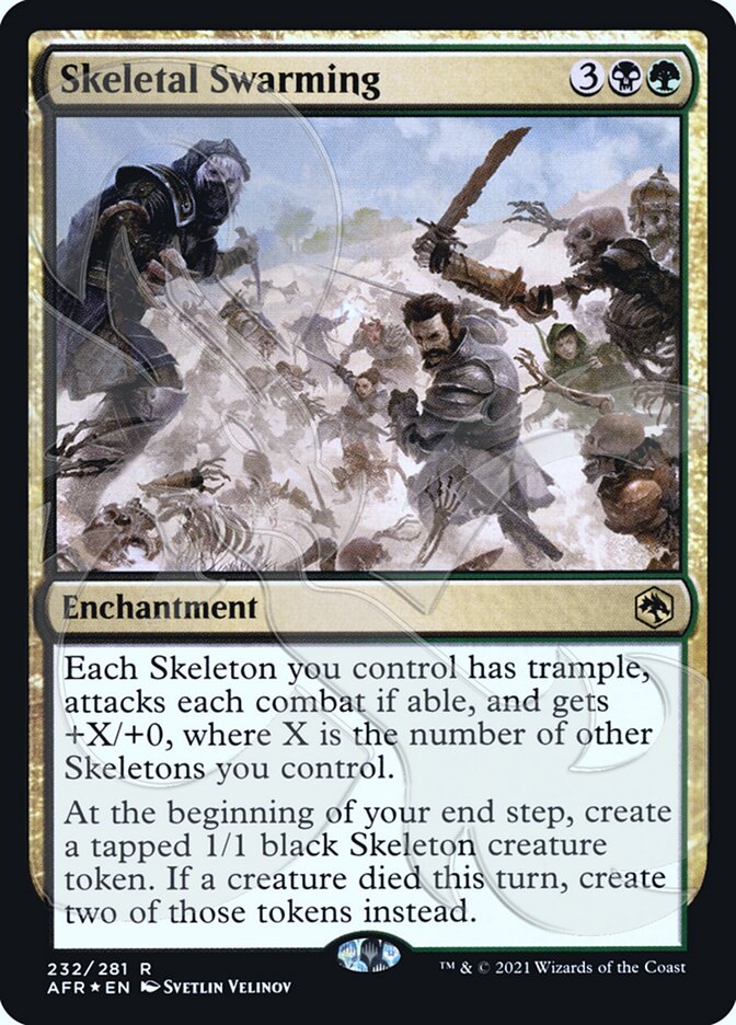Skeletal Swarming (Ampersand Promo) [Dungeons & Dragons: Adventures in the Forgotten Realms Promos] MTG Single Magic: The Gathering    | Red Claw Gaming