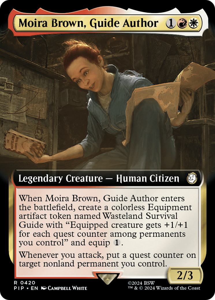 Moira Brown, Guide Author (Extended Art) [Fallout] MTG Single Magic: The Gathering    | Red Claw Gaming