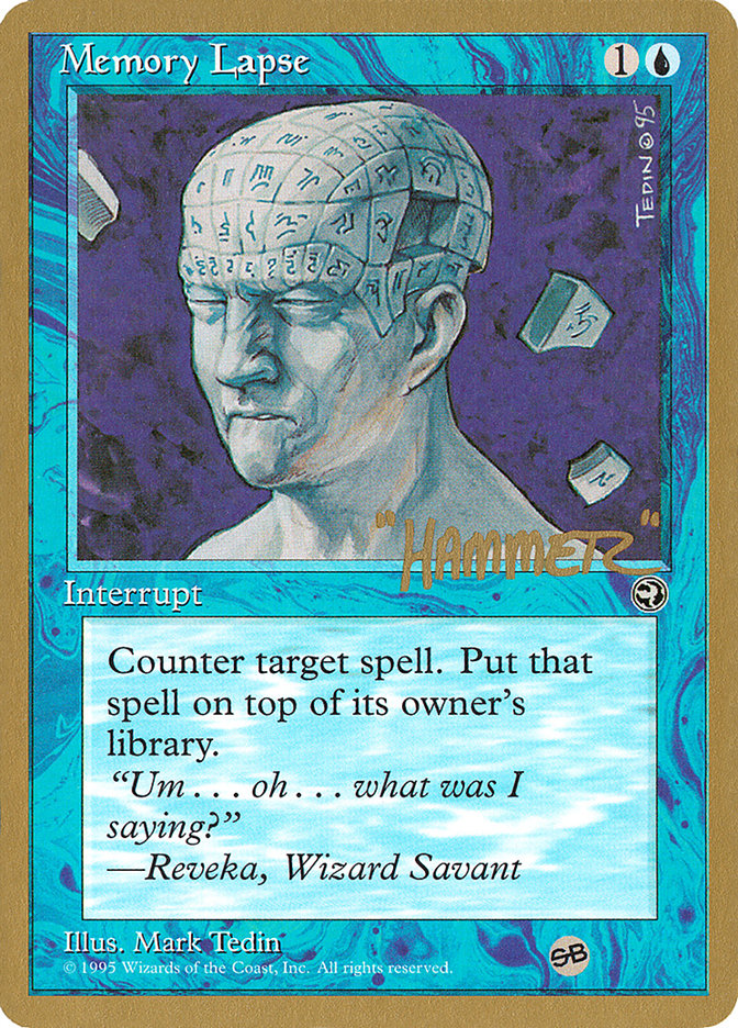 Memory Lapse (Runes) (Shawn "Hammer" Regnier) (SB) [Pro Tour Collector Set] MTG Single Magic: The Gathering    | Red Claw Gaming