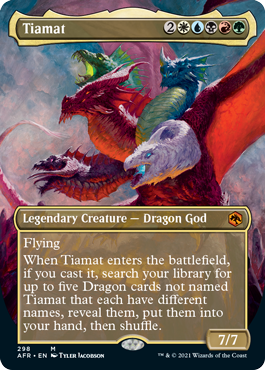Tiamat (Borderless Alternate Art) [Dungeons & Dragons: Adventures in the Forgotten Realms] MTG Single Magic: The Gathering    | Red Claw Gaming