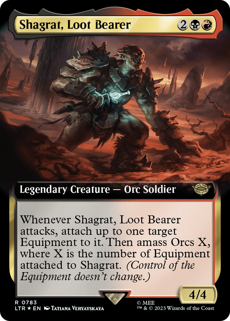 Shagrat, Loot Bearer (Extended Art) (Surge Foil) [The Lord of the Rings: Tales of Middle-Earth] MTG Single Magic: The Gathering    | Red Claw Gaming