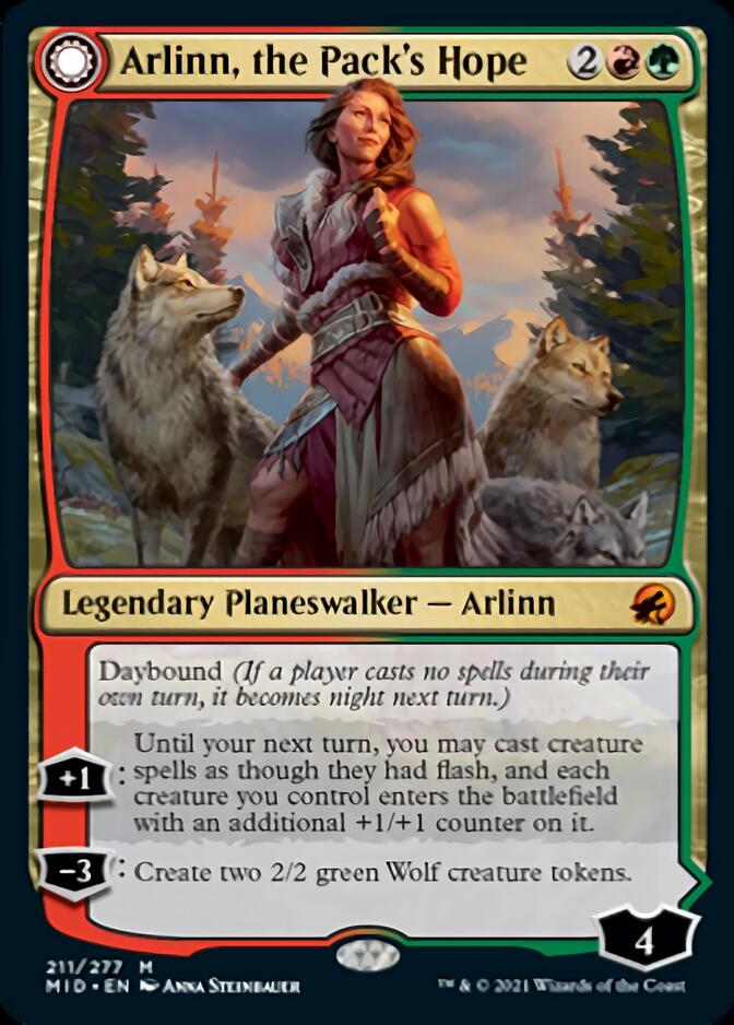 Arlinn, the Pack's Hope // Arlinn, the Moon's Fury [Innistrad: Midnight Hunt] MTG Single Magic: The Gathering    | Red Claw Gaming