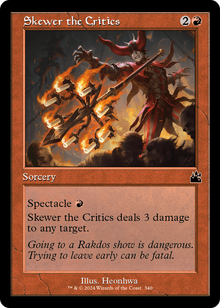 Skewer the Critics (Retro Frame) [Ravnica Remastered] MTG Single Magic: The Gathering    | Red Claw Gaming
