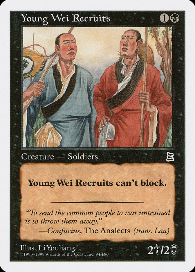 Young Wei Recruits [Portal Three Kingdoms] MTG Single Magic: The Gathering    | Red Claw Gaming