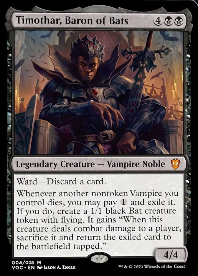 Timothar, Baron of Bats [Innistrad: Crimson Vow Commander] MTG Single Magic: The Gathering    | Red Claw Gaming