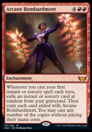 Arcane Bombardment (Promo Pack) [Streets of New Capenna Promos] MTG Single Magic: The Gathering    | Red Claw Gaming