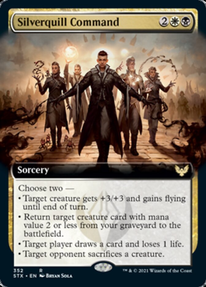 Silverquill Command (Extended Art) [Strixhaven: School of Mages] MTG Single Magic: The Gathering    | Red Claw Gaming