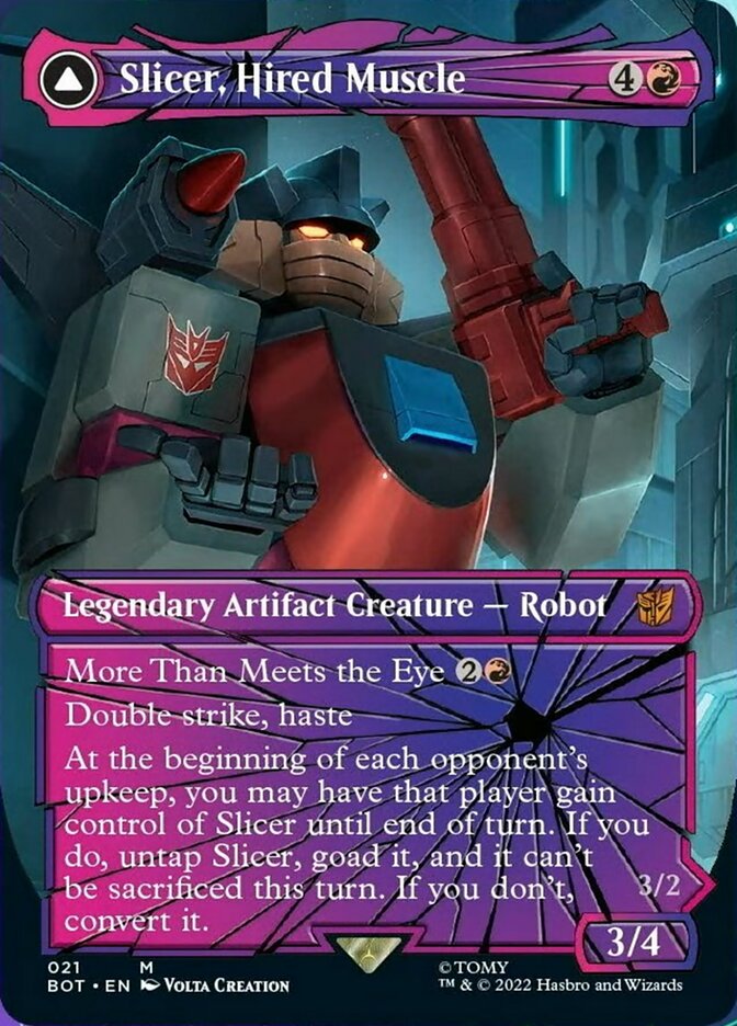 Slicer, Hired Muscle // Slicer, High-Speed Antagonist (Shattered Glass) [Transformers] MTG Single Magic: The Gathering    | Red Claw Gaming
