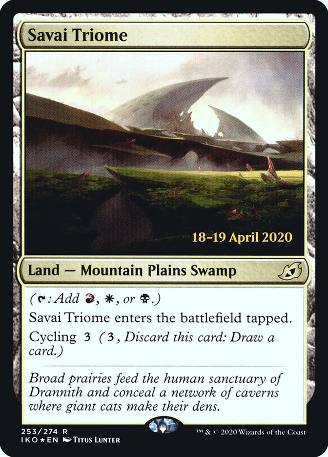 Savai Triome [Ikoria: Lair of Behemoths Prerelease Promos] MTG Single Magic: The Gathering    | Red Claw Gaming
