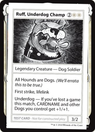 Ruff, Underdog Champ (2021 Edition) [Mystery Booster Playtest Cards] MTG Single Magic: The Gathering    | Red Claw Gaming