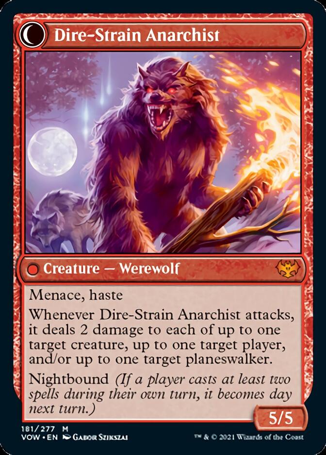 Volatile Arsonist // Dire-Strain Anarchist [Innistrad: Crimson Vow] MTG Single Magic: The Gathering    | Red Claw Gaming