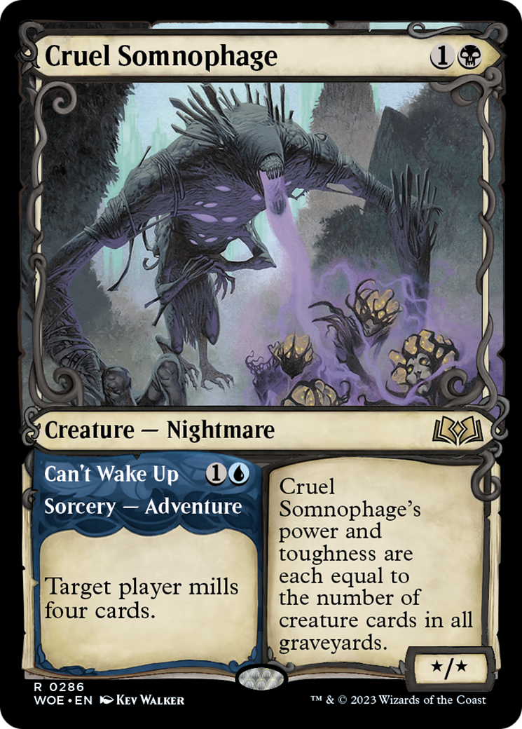Cruel Somnophage // Can't Wake Up (Showcase) [Wilds of Eldraine] MTG Single Magic: The Gathering    | Red Claw Gaming