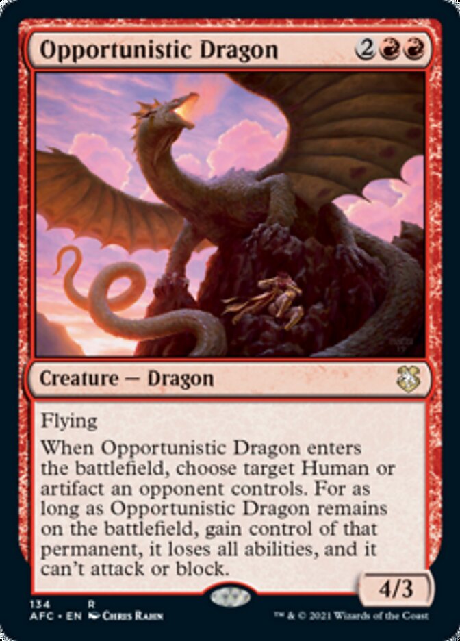 Opportunistic Dragon [Dungeons & Dragons: Adventures in the Forgotten Realms Commander] MTG Single Magic: The Gathering    | Red Claw Gaming